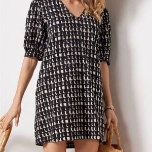Evereve Puff Sleeve Mini Shift Dress Sz S